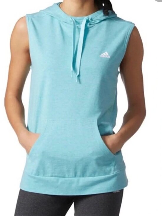 adidas Tops - Adidas Women's Sleeveless Hoodie Teal NWT Sz M